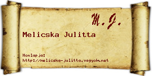 Melicska Julitta névjegykártya